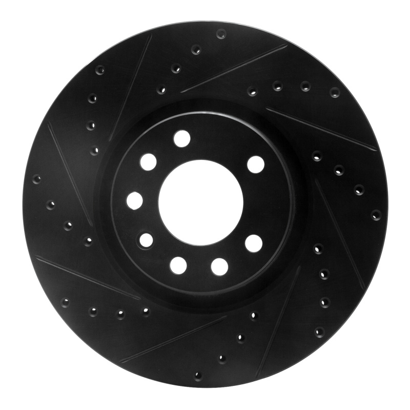 Chevrolet Zafira Brake Rotor (1) - Front Left - R1 Concepts - Drilled & Slotted - Black - `99-`10